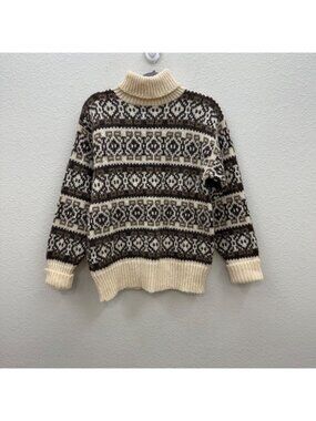 Runox Scandinavian Denmark Pure New Wool Knit Turtleneck Jumper Sweater Pullover
